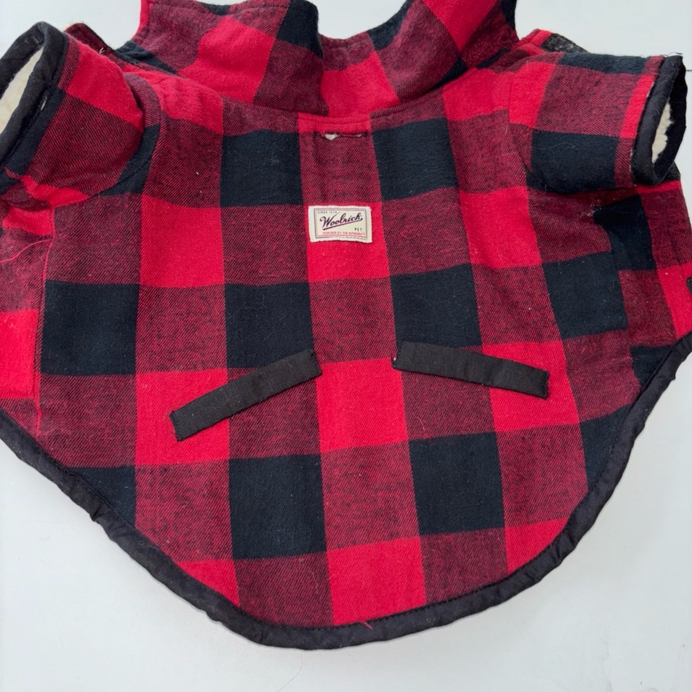 Woolrich Red and Black Plaid Pet Jacket